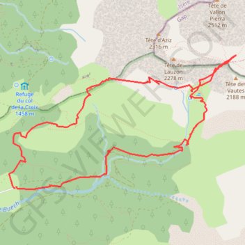 Trace GPS Lac Lauzon et col Charnier, itinéraire, parcours