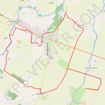 Trace GPS Les deux Rivières - Le pays de Mortrée, itinéraire, parcours