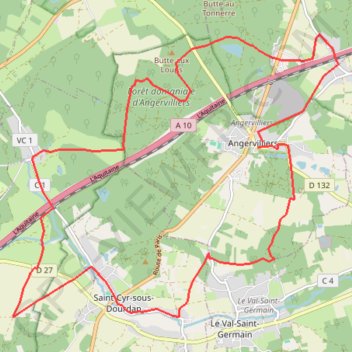 Trace GPS Parcours Angervilliers, itinéraire, parcours