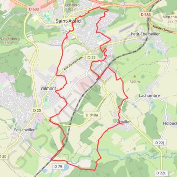 Trace GPS Balade sur les hauteurs de Saint-Avold - Valmont, itinéraire, parcours