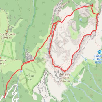 Trace GPS Traversée de la Dent de Crolles au Rocher du Midi, itinéraire, parcours