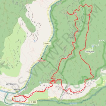 Trace GPS Gorges du Tarn - Le Rozier, itinéraire, parcours