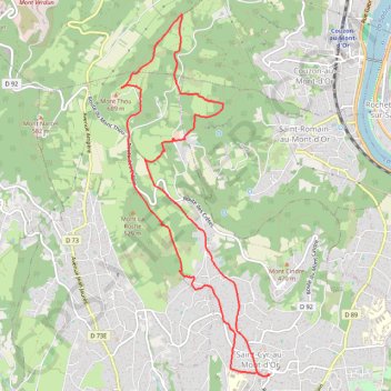 Trace GPS Saint-Cyr-au-Mont-d'Or - Mont Thou, itinéraire, parcours