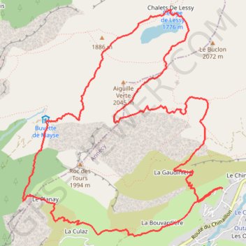 Trace GPS Tour du Lac de Lessy, itinéraire, parcours