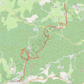 Trace GPS Tour du Haut-Languedoc, j6, Le Soulié - Labastide-Rouairoux, itinéraire, parcours