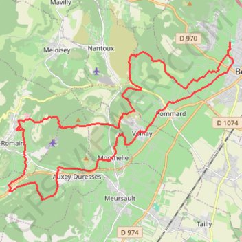 Trace GPS Parcours Sportif 35 km, itinéraire, parcours