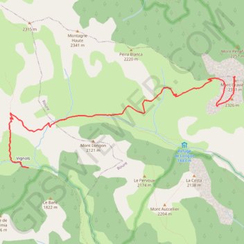Trace GPS Mont-Gravières, itinéraire, parcours