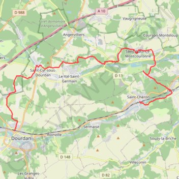 Trace GPS De Dourdan à Saint Chéron, itinéraire, parcours