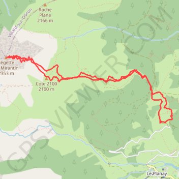 Trace GPS Légette du Mirantin, itinéraire, parcours