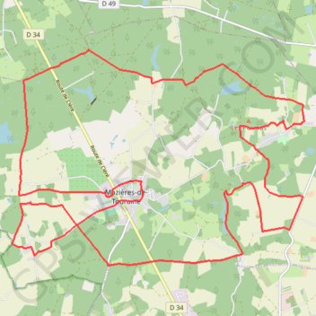 Trace GPS Mazières-de-Touraine, itinéraire, parcours