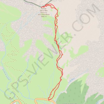 Trace GPS Pointe de la Tête Noire (Bric de la Mandette), itinéraire, parcours