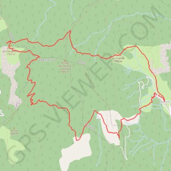 Trace GPS Tour des Quatre Cantons, depuis Bairols, itinéraire, parcours