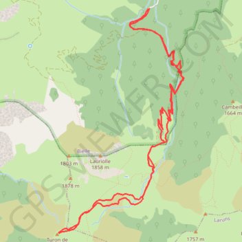 Trace GPS Raquettes au Turon de Goïta, itinéraire, parcours