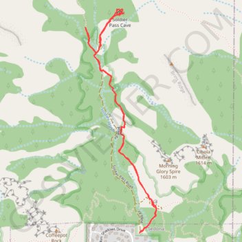 Trace GPS Soldier Pass Cave, itinéraire, parcours