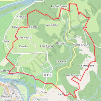Trace GPS Collonges-la-Rouge, Le château du Doux (Altillac), itinéraire, parcours