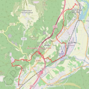 Trace GPS Liaison Château-Arnoux / Peyruis, itinéraire, parcours