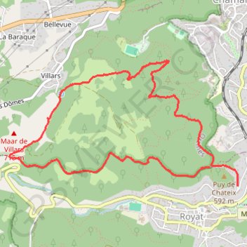 Trace GPS Le Paradis - Clermont Ferrand, itinéraire, parcours