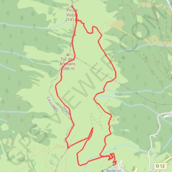 Trace GPS Pic de Viscos, itinéraire, parcours