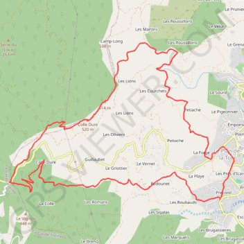 Trace GPS Plan de la Tour - La Colle Dure, itinéraire, parcours