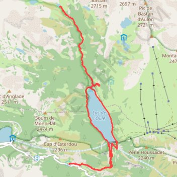 Trace GPS Lac de loule lac de la coste des ouilleres, itinéraire, parcours