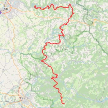 Trace GPS GR36 De Marsal à Cambounès (Tarn), itinéraire, parcours