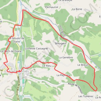 Trace GPS Boucle des Moulins Saint-Geniès, itinéraire, parcours