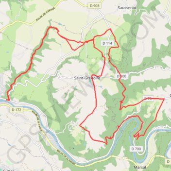 Trace GPS Le long du Tarn vers Arthes, itinéraire, parcours