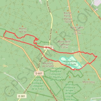 Trace GPS Fontainebleau Cuvier La Solle, itinéraire, parcours