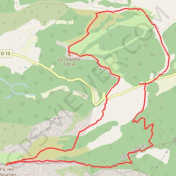 Trace GPS Pic des Mouches - Citadelle - Observatoire Sinne - Vauvenargues, itinéraire, parcours