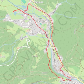 Trace GPS Marche Kirchberg, itinéraire, parcours