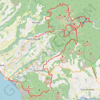 Trace GPS Volcano Trail - Grand Raid de la Région Guadeloupe, itinéraire, parcours