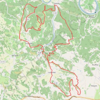 Trace GPS Boucle à vélo depuis Floressas, itinéraire, parcours