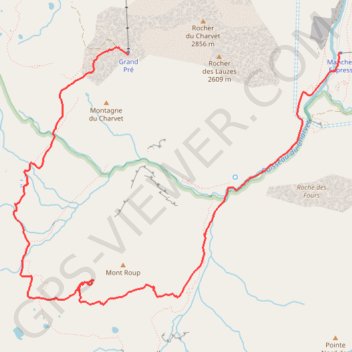 Trace GPS Tour du Mont Roup, itinéraire, parcours