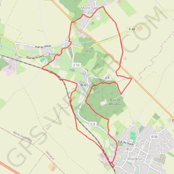 Trace GPS Le bois de la ville - Mont-Saint-Éloi, itinéraire, parcours