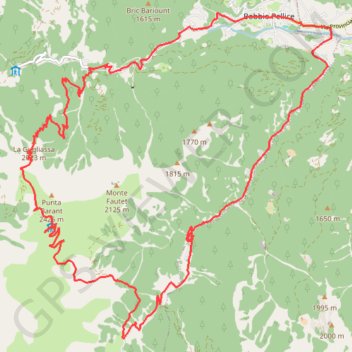 Trace GPS Sentiero dell'Autagna (Val Pellice), itinéraire, parcours