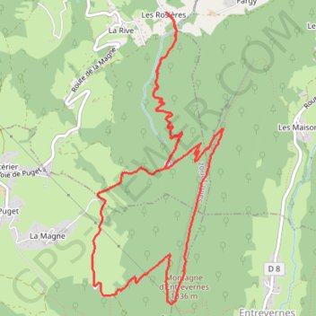 Trace GPS Montagne d'Entrevernes, itinéraire, parcours