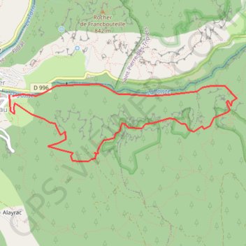Trace GPS Peyreleau, itinéraire, parcours