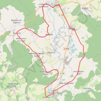 Trace GPS Houblon et vallée de la Meuse - Saintenay, itinéraire, parcours