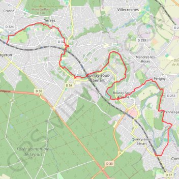Trace GPS Au fil de l'Yerres, itinéraire, parcours