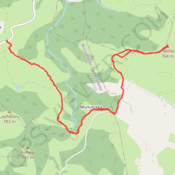 Trace GPS NETHE depuis le col d'Askonzabal, itinéraire, parcours