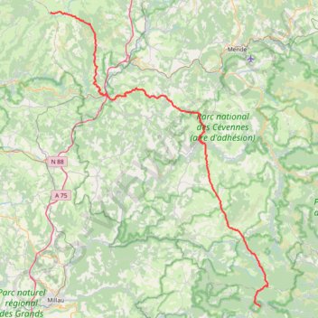 Trace GPS GR60 Du signal de Mailhebiau (Lozère-Aveyron) à l'Espérou (Gard), itinéraire, parcours