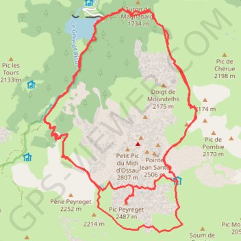 Trace GPS Tour de l'Ossau, itinéraire, parcours