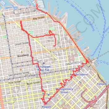 Trace GPS Promenade dans San Francisco, itinéraire, parcours