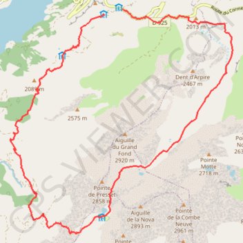 Trace GPS Pierramenta - Aiguille du Grand Fond, itinéraire, parcours