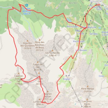 Trace GPS Pic de Ger depuis Gourette, itinéraire, parcours