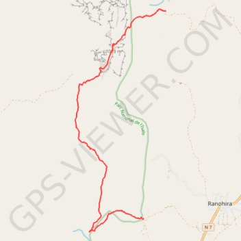 Trace GPS Parc Isalo - Depuis le canyon Maki vers piscine Naturelle & Ranohira, itinéraire, parcours