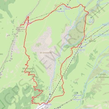 Trace GPS L'Aiguillette des Posettes (Mont Blanc), itinéraire, parcours