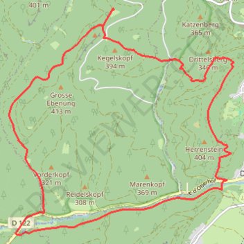 Trace GPS A la découverte de la Hunebourg, itinéraire, parcours