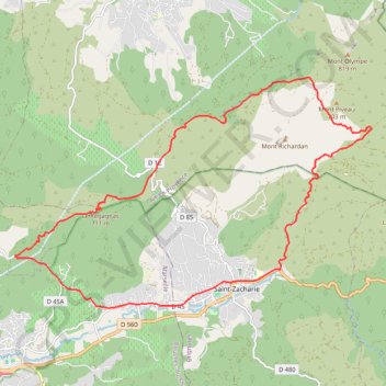 Trace GPS Saint-Jean-du-Puy et le Régagnas, itinéraire, parcours