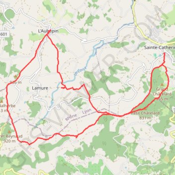Trace GPS Monts du Lyonnais - Sainte-Catherine, itinéraire, parcours